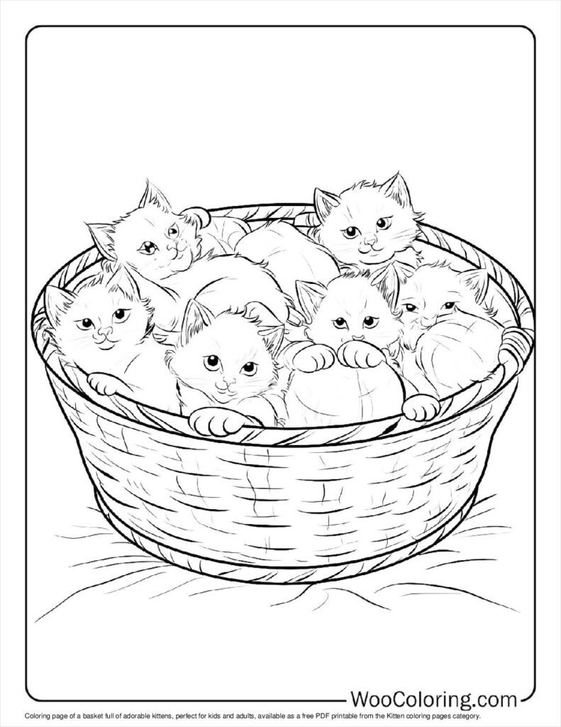 100 Kitten Coloring Pages Free PDF To Print Woo Coloring