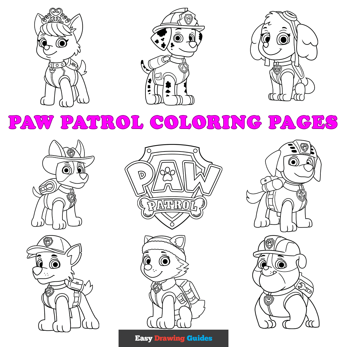 11 Free PAW Patrol Coloring Pages For Kids Easy Drawing Guides
