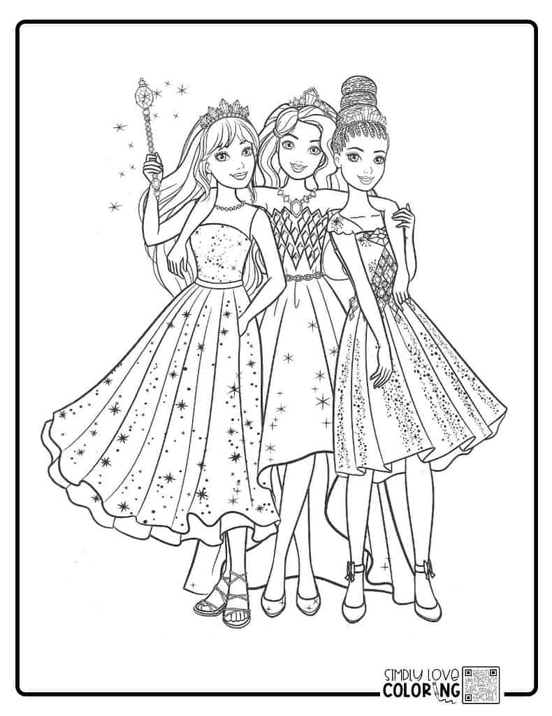 124 Barbie Coloring Pages Free PDF Printables Simply Love Coloring