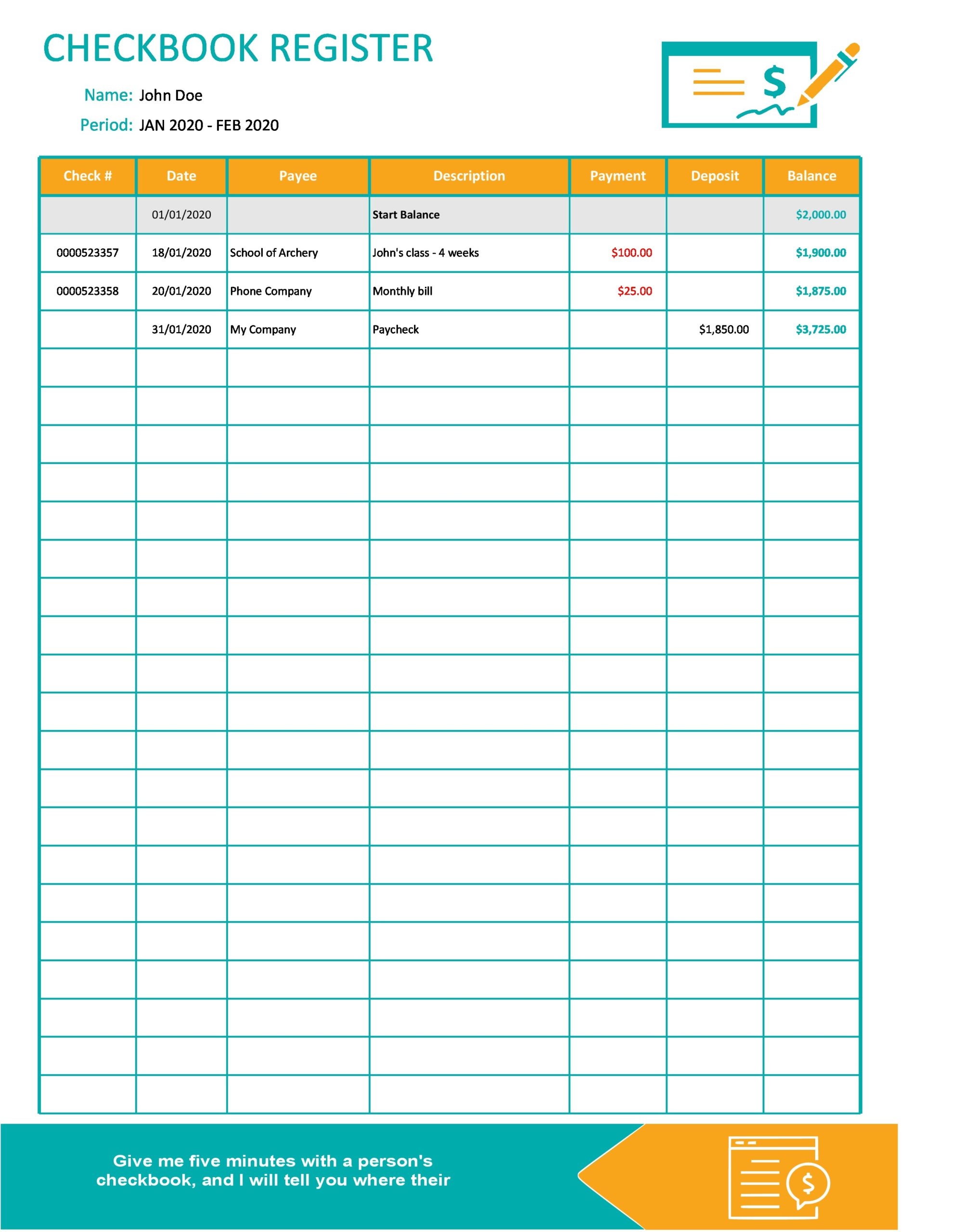 free printable checkbook register free printable checkbook register