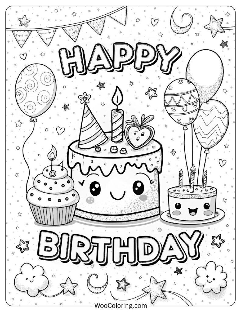 48 Happy Birthday Coloring Pages Free PDF To Print Woo Coloring 48 Happy Birthday Coloring Pages Free PDF To Print Woo Coloring