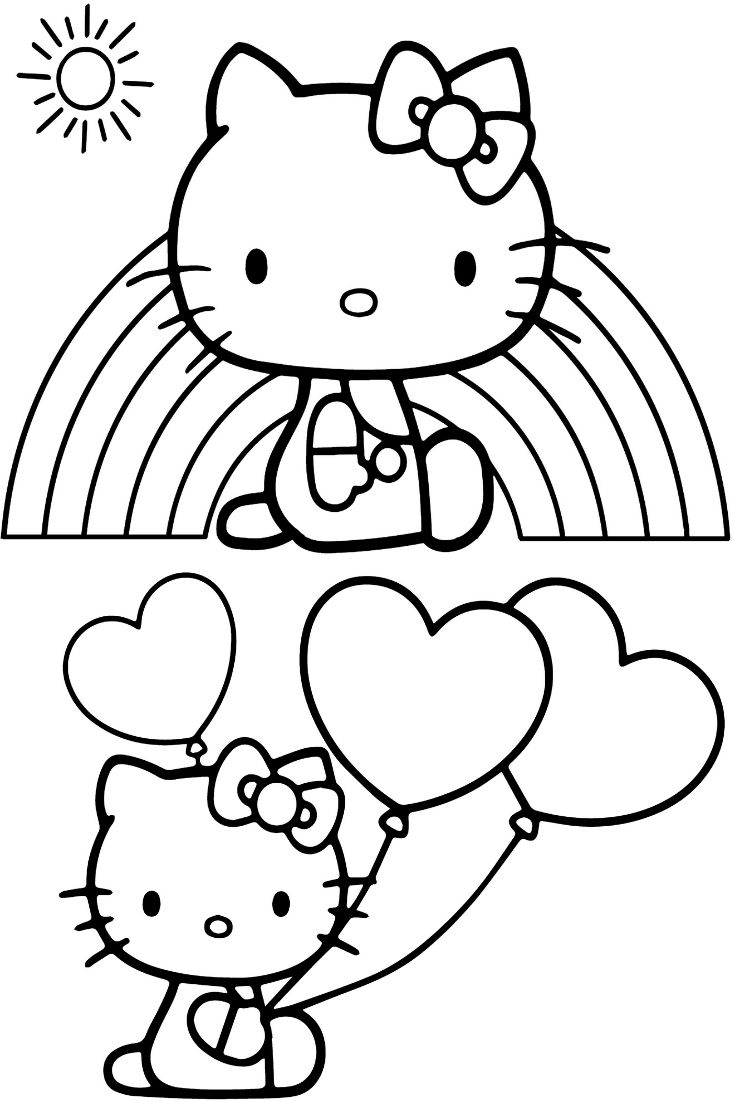 printable hello kitty colouring pages