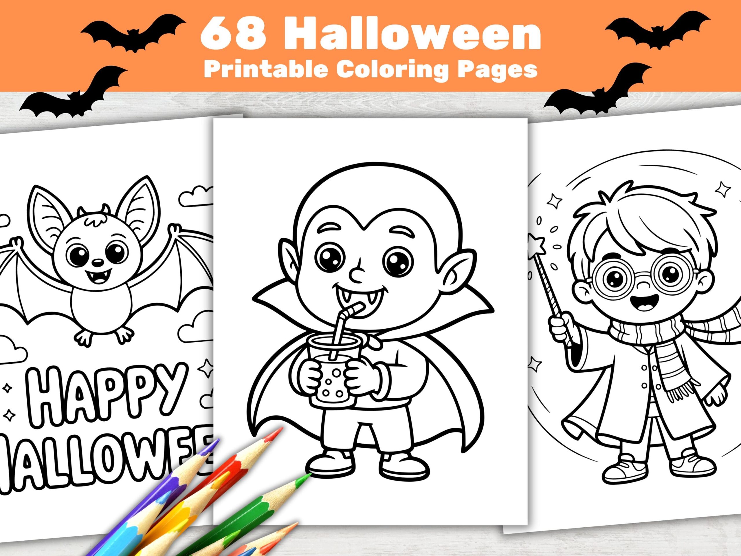 68 Easy Halloween Coloring Pages Printable Simple Bold Fall Coloring Book For Kids PDF Etsy 68 Easy Halloween Coloring Pages Printable Simple Bold Fall Coloring Book For Kids PDF Etsy
