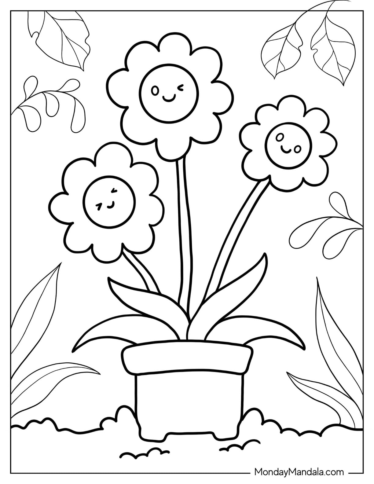 printable flower coloring pages