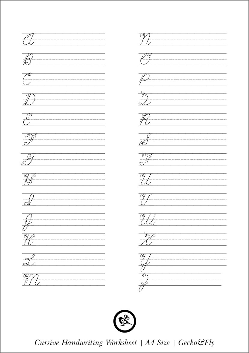 free printable cursive worksheets