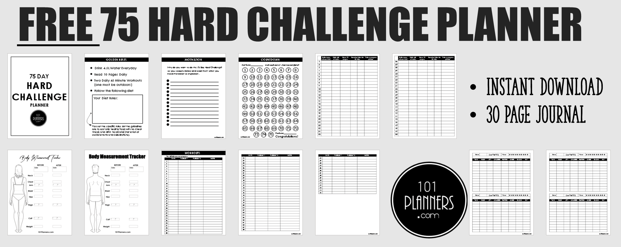 75 hard challenge printable 75 hard challenge printable