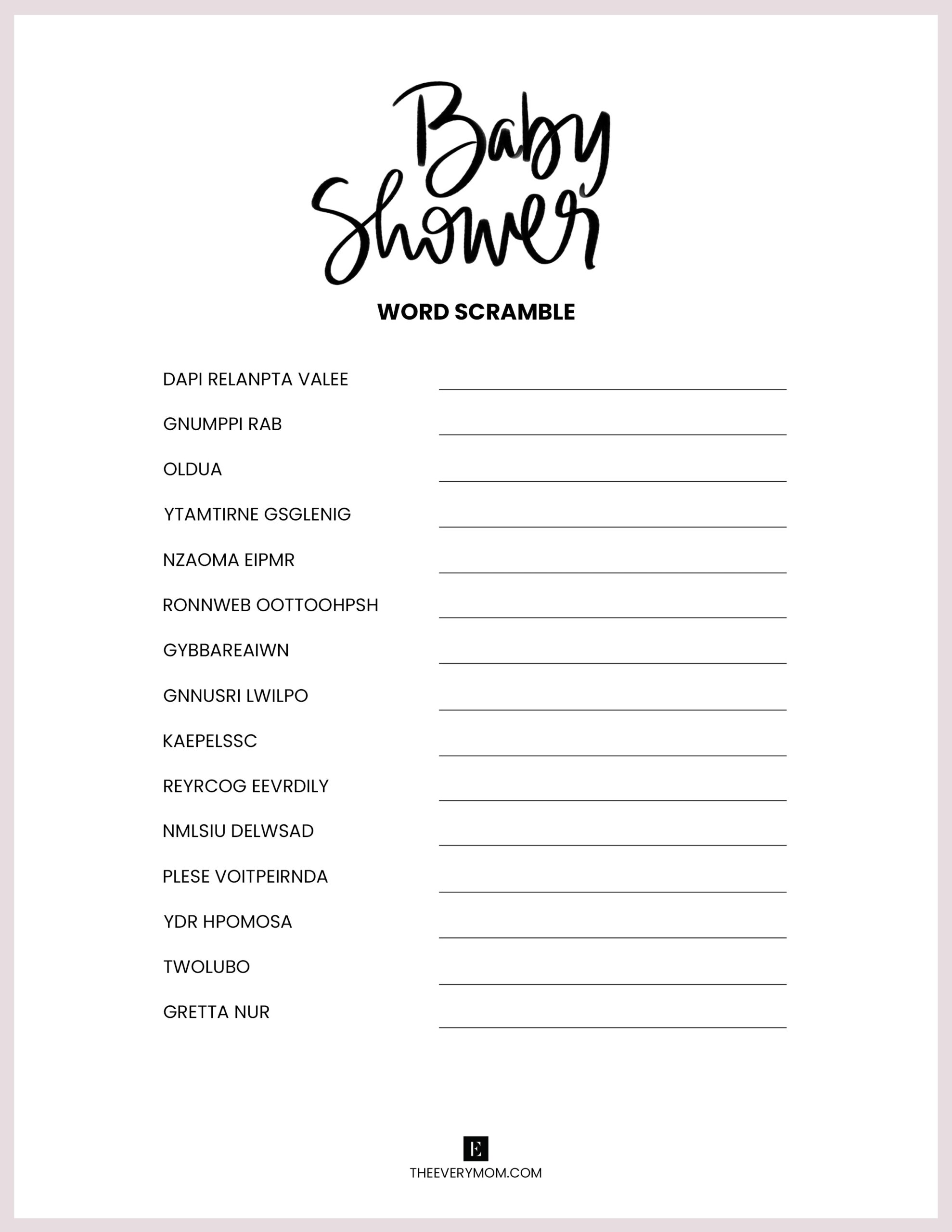 Baby Shower Games Printables 22 Fun And Easy Activities Baby Shower Games Printables 22 Fun And Easy Activities