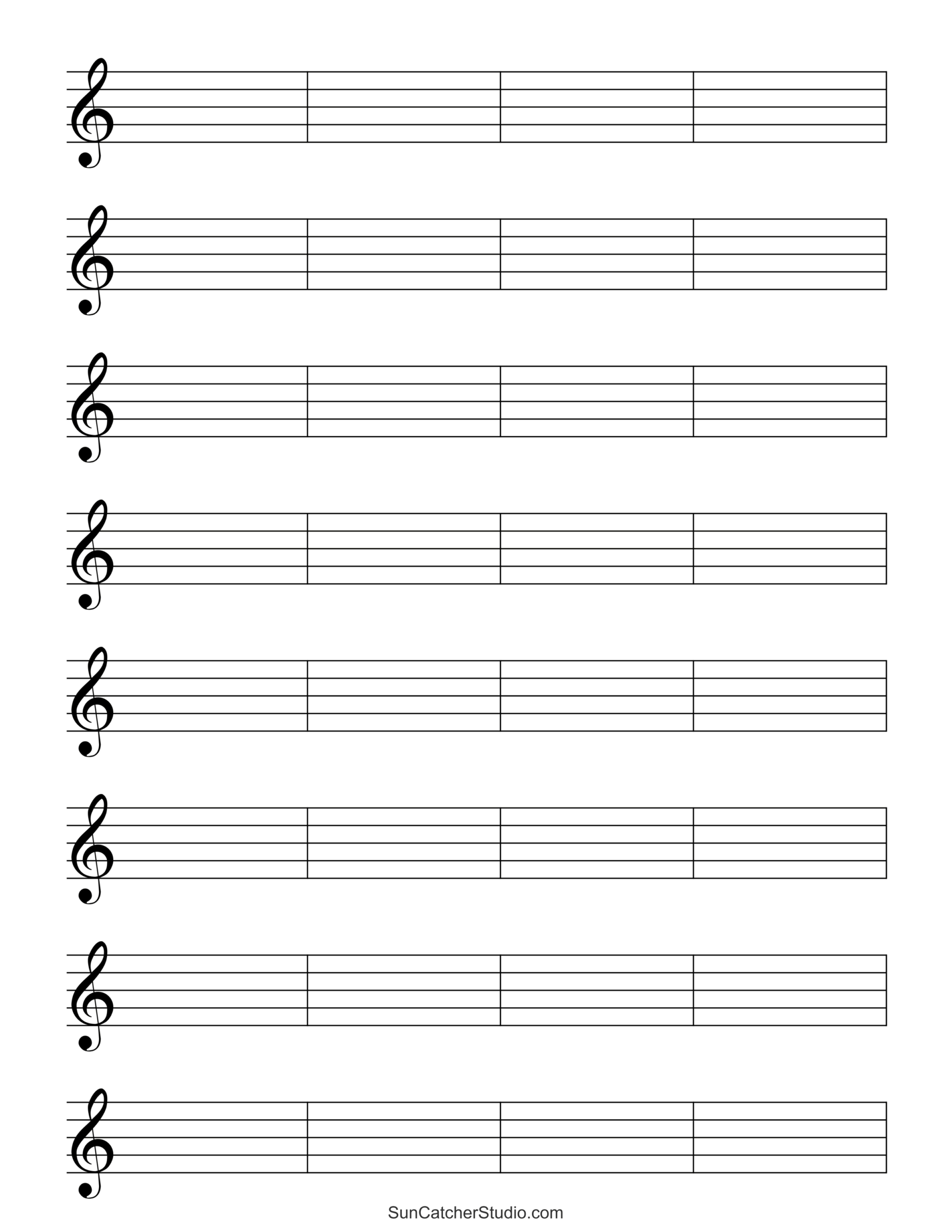 Blank Sheet Music Free Printable Staff Paper Free Printables Lettering SVG Files Tools Apps