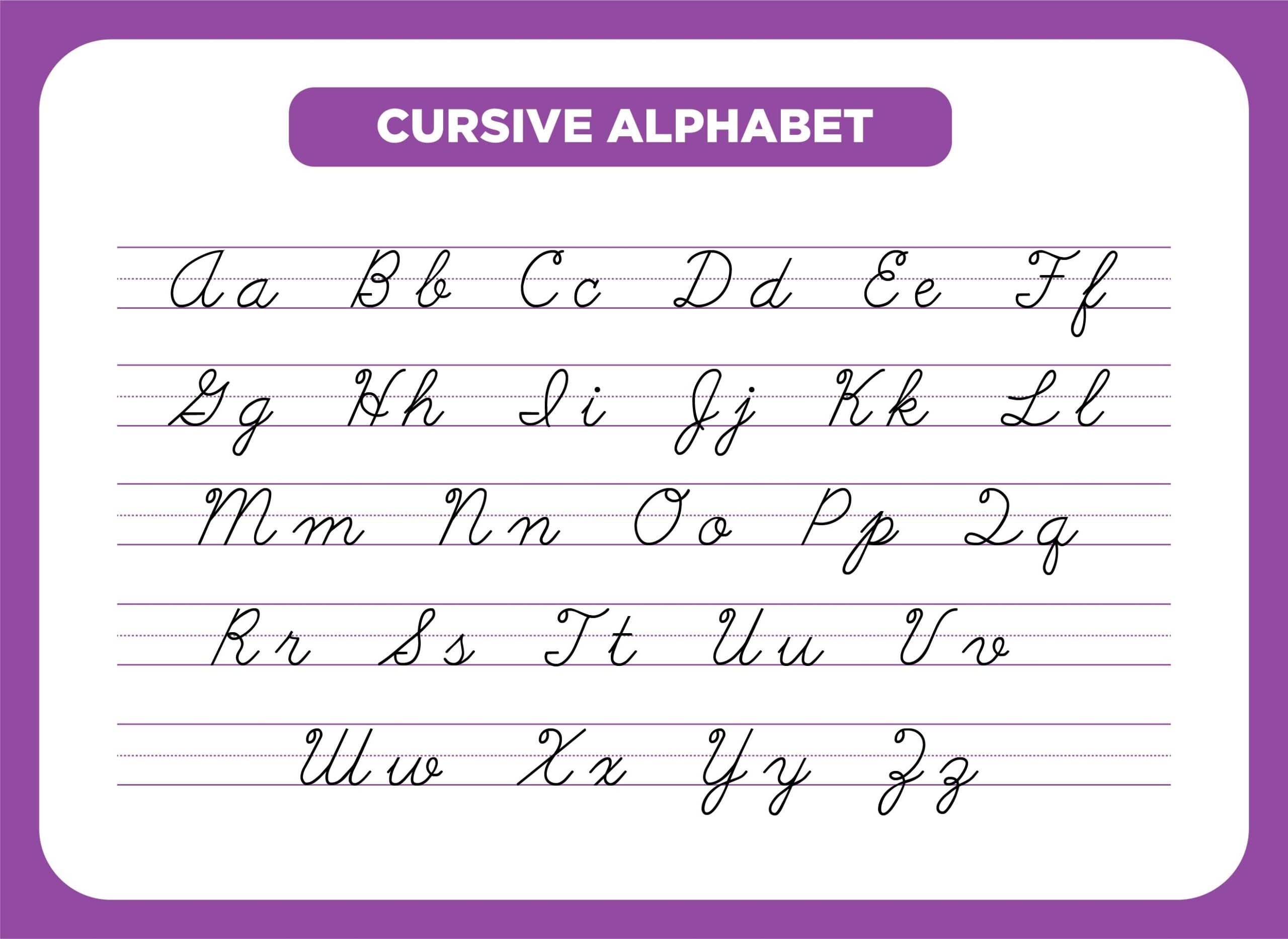 cursive alphabet printable chart cursive alphabet printable chart