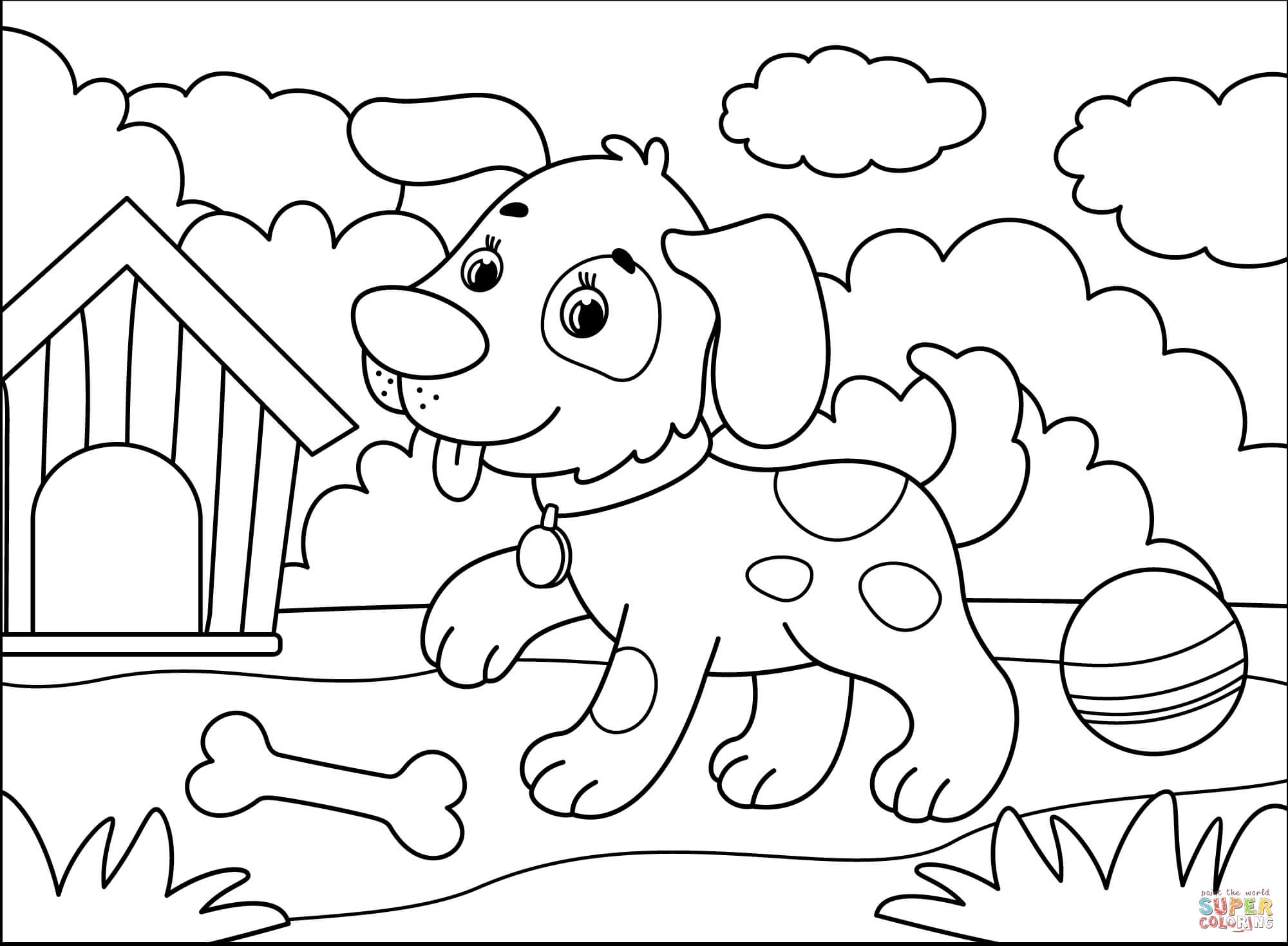 printable coloring page dog