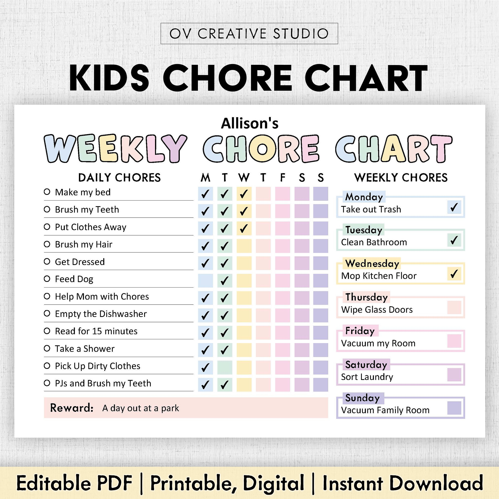 children's chore list printable children's chore list printable
