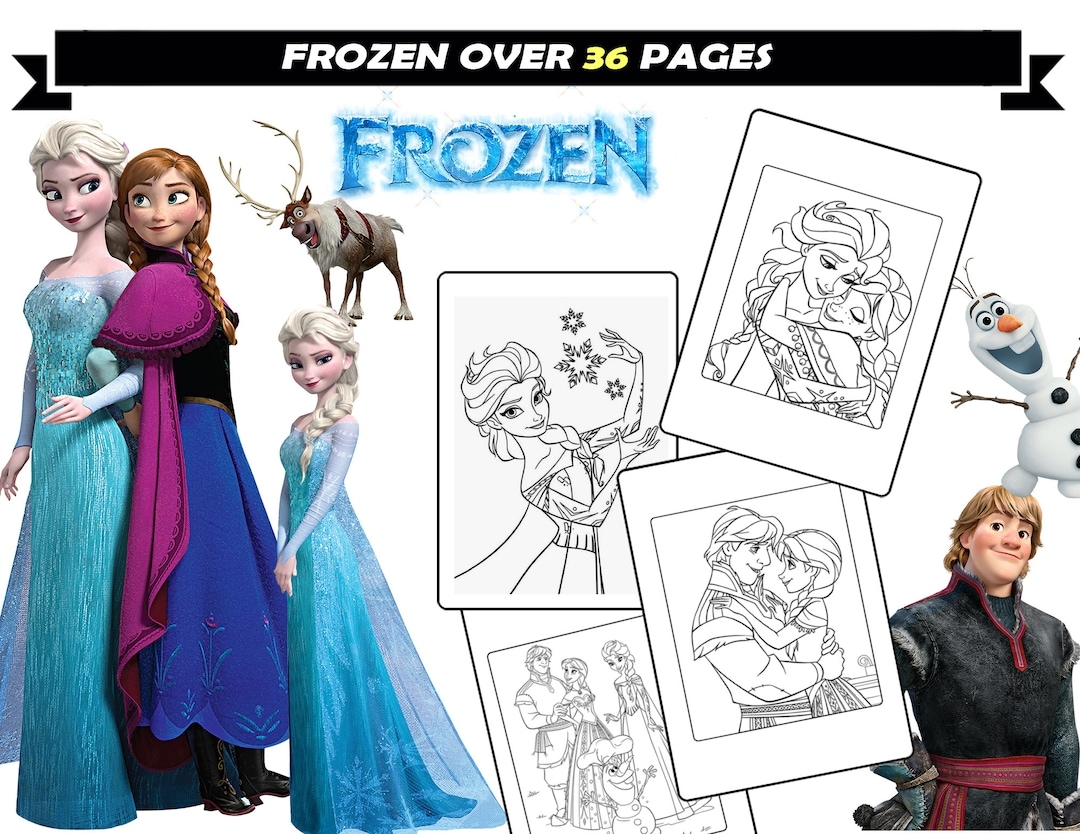 printable frozen colouring pages