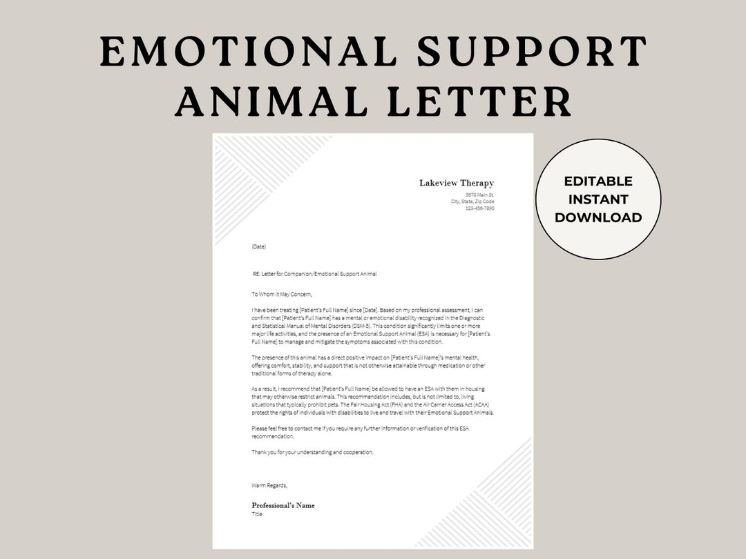 printable free emotional support animal letter pdf