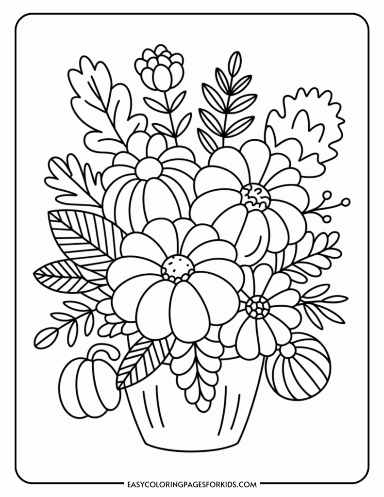 Fall Flowers Coloring Pages To Print And Color 10 Pages Easy Coloring Pages For Kids