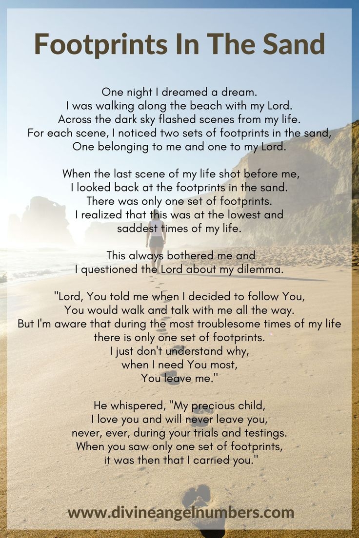 Footprints In The Sand Poem Lifechanging Powerful Prayer 