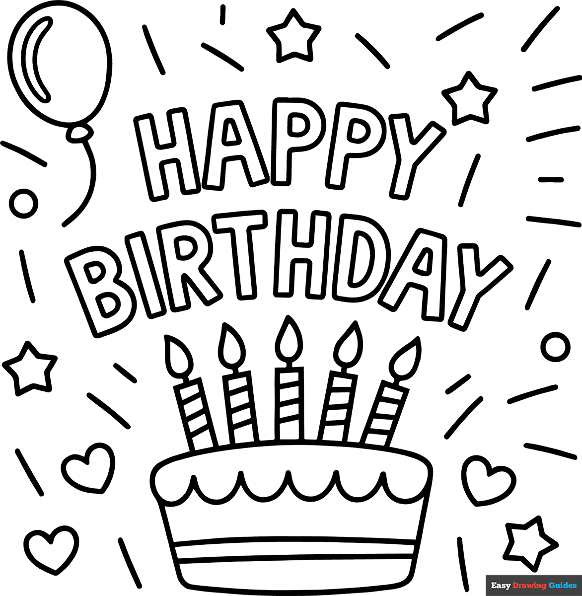 happy birthday printable coloring pages happy birthday printable coloring pages
