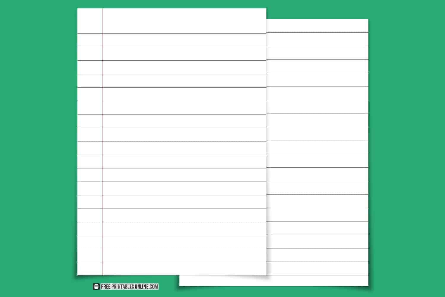 lined sheets of paper printable