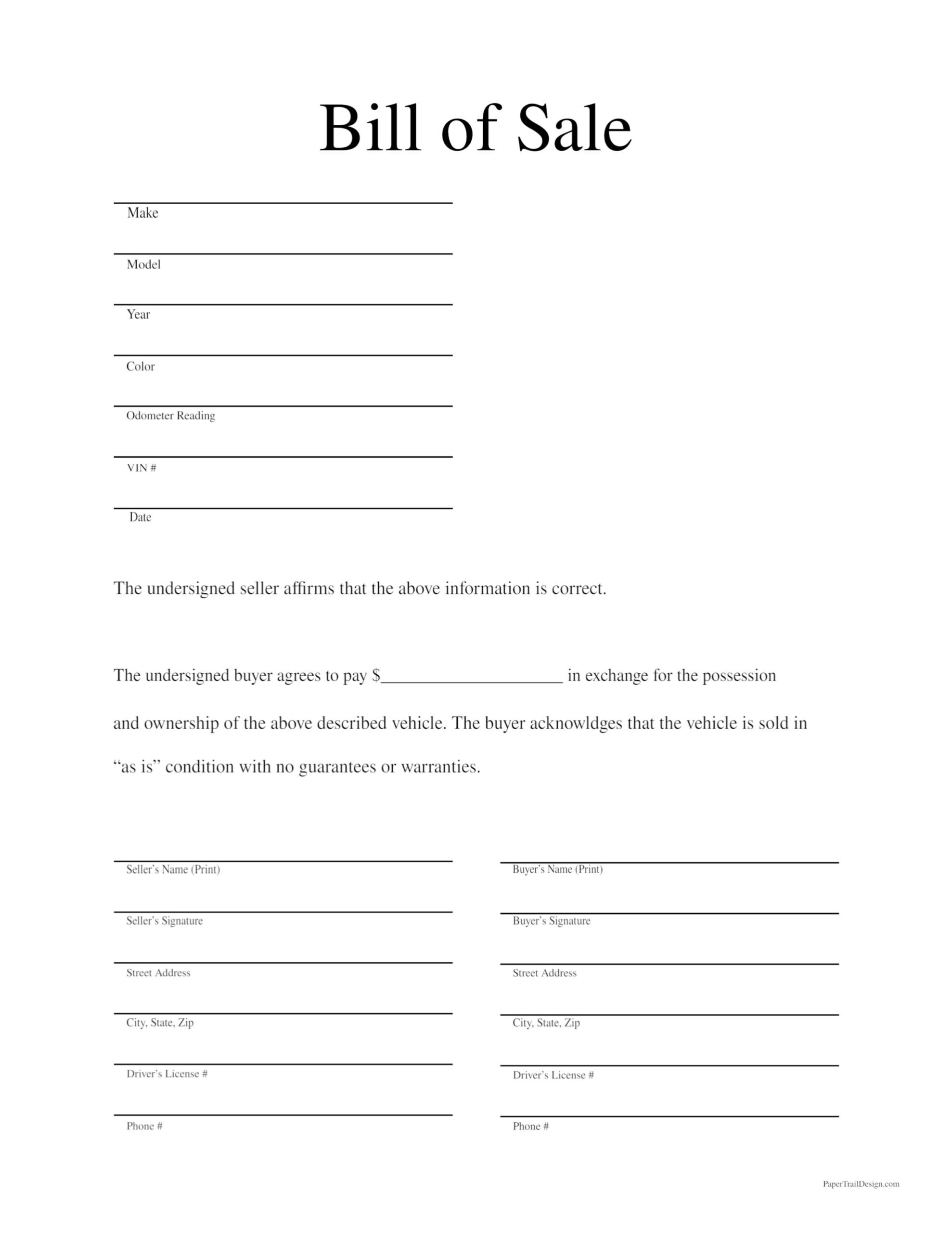 free vehicle bill of sale printable free vehicle bill of sale printable