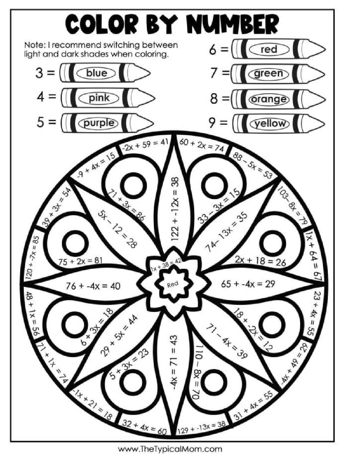 color by number for adults printable