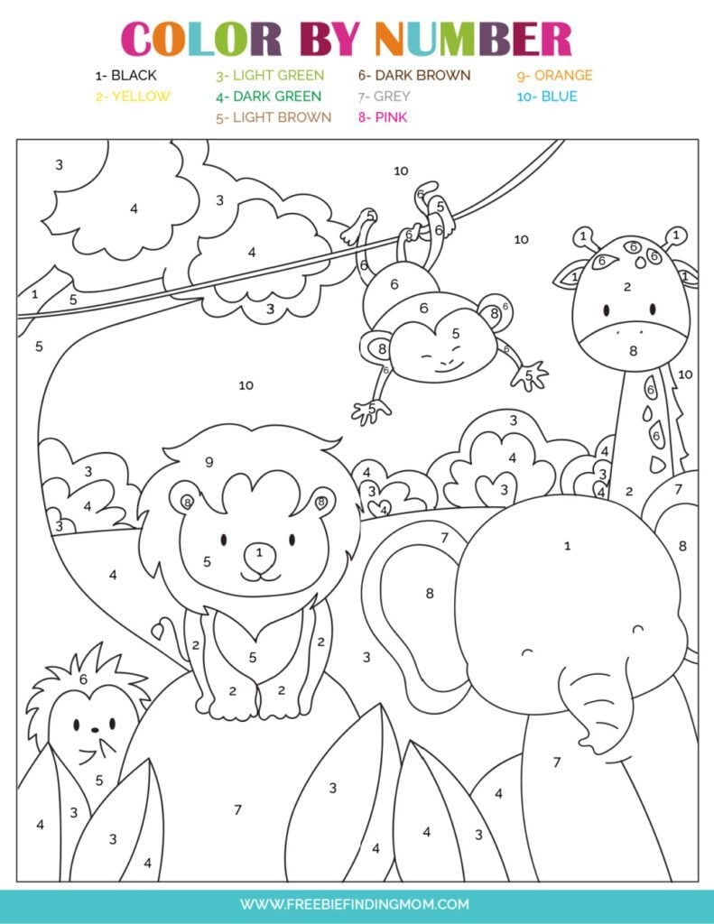 color by numbers printable