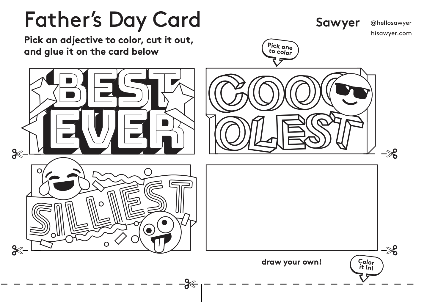 fathers day card printable