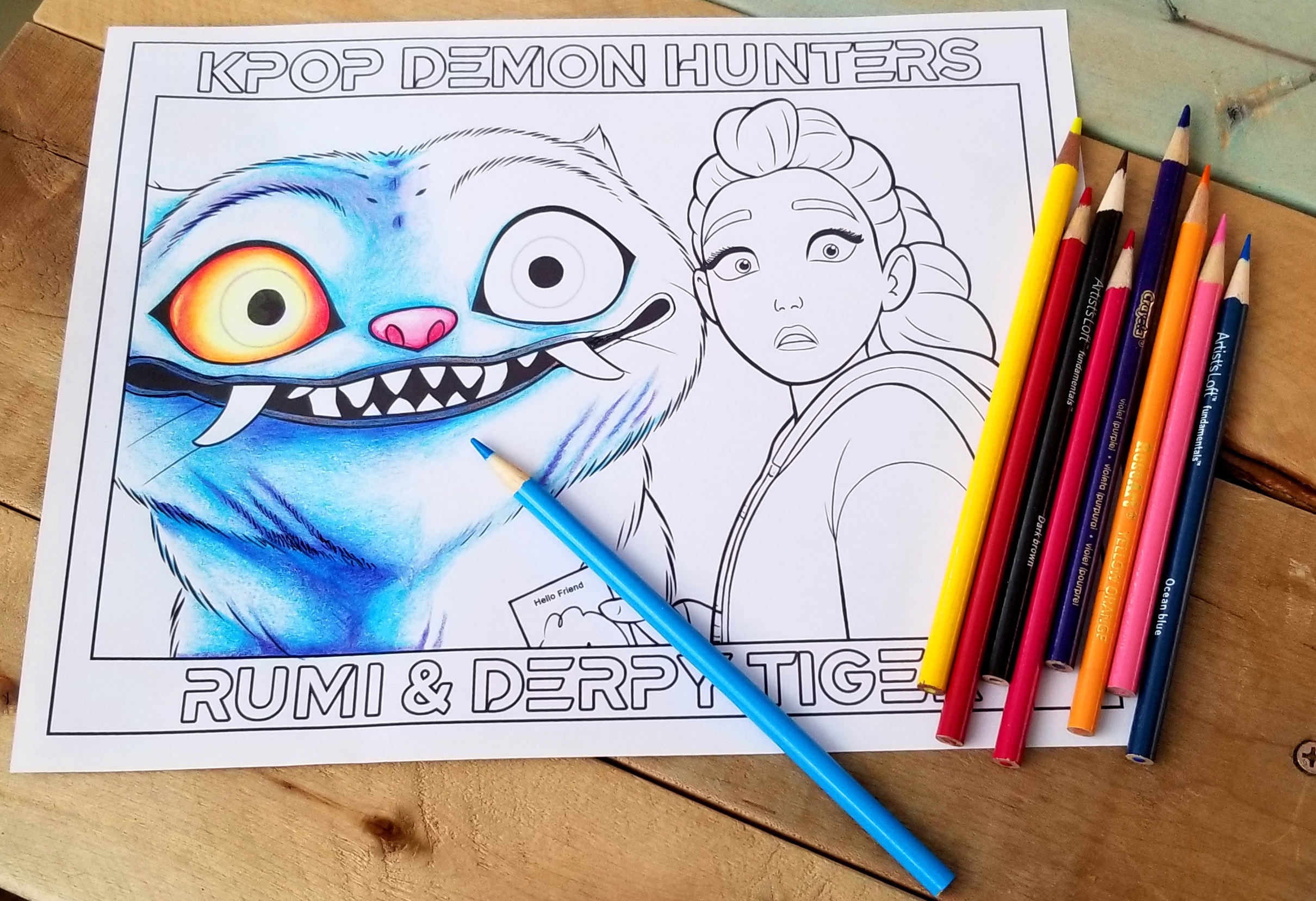 kpop demon hunters printable coloring pages