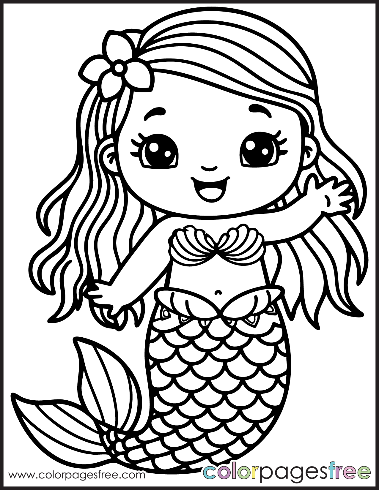 Free Printable Mermaid Coloring Page Colorpagesfree