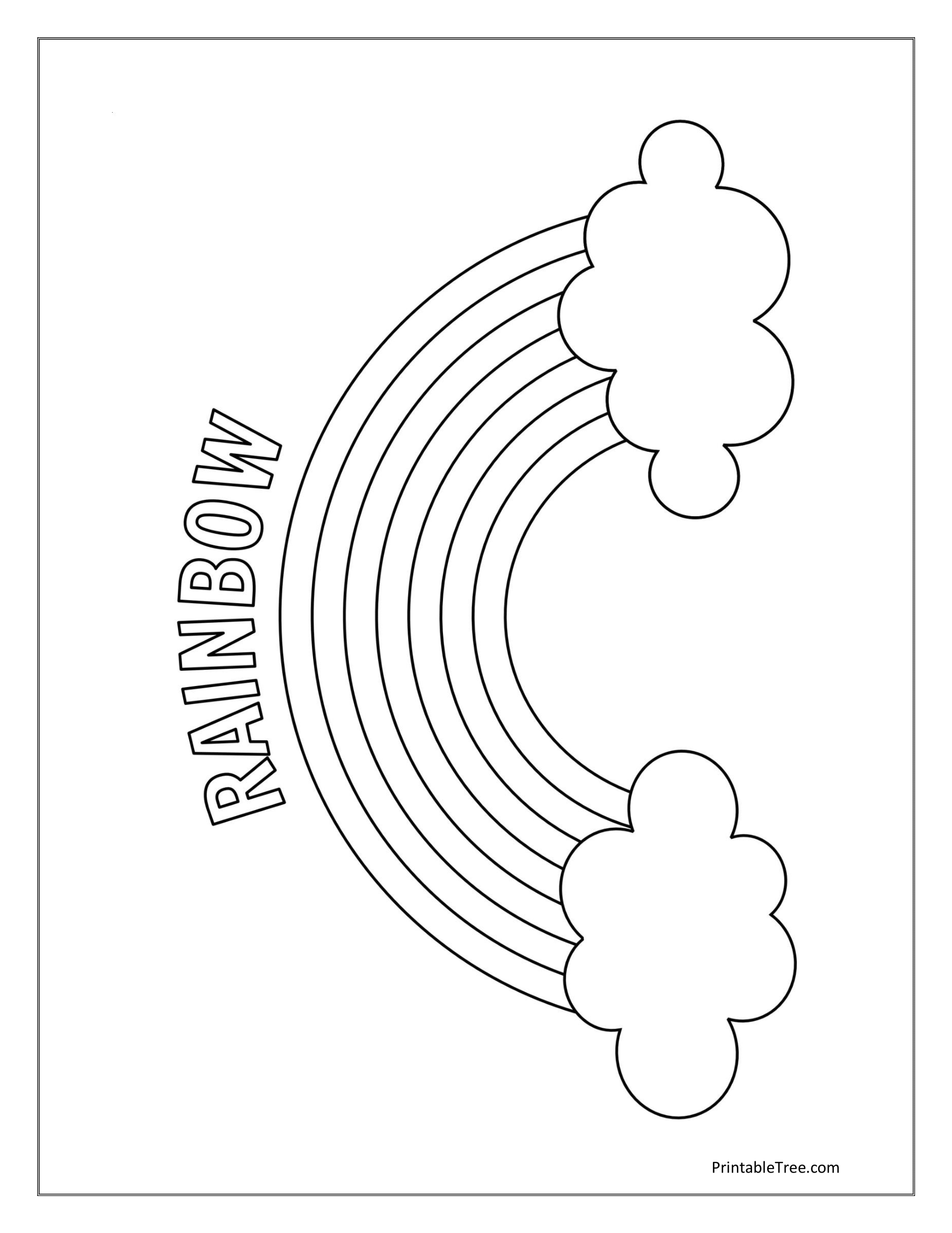 Free Printable Rainbow Coloring Pages PDF For Kids Adults
