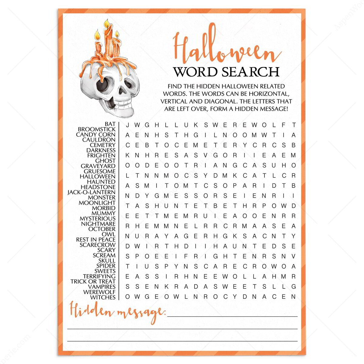 Halloween Word Search Halloween Classroom Activity Idea Printable Halloween Word Search Halloween Classroom Activity Idea Printable