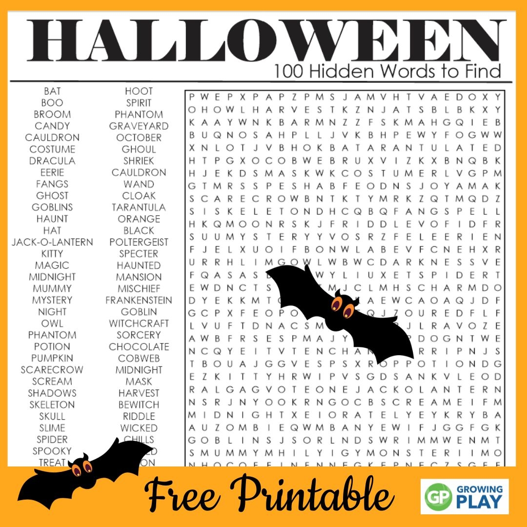 Hard Halloween Word Search Free Printable Growing Play Hard Halloween Word Search Free Printable Growing Play