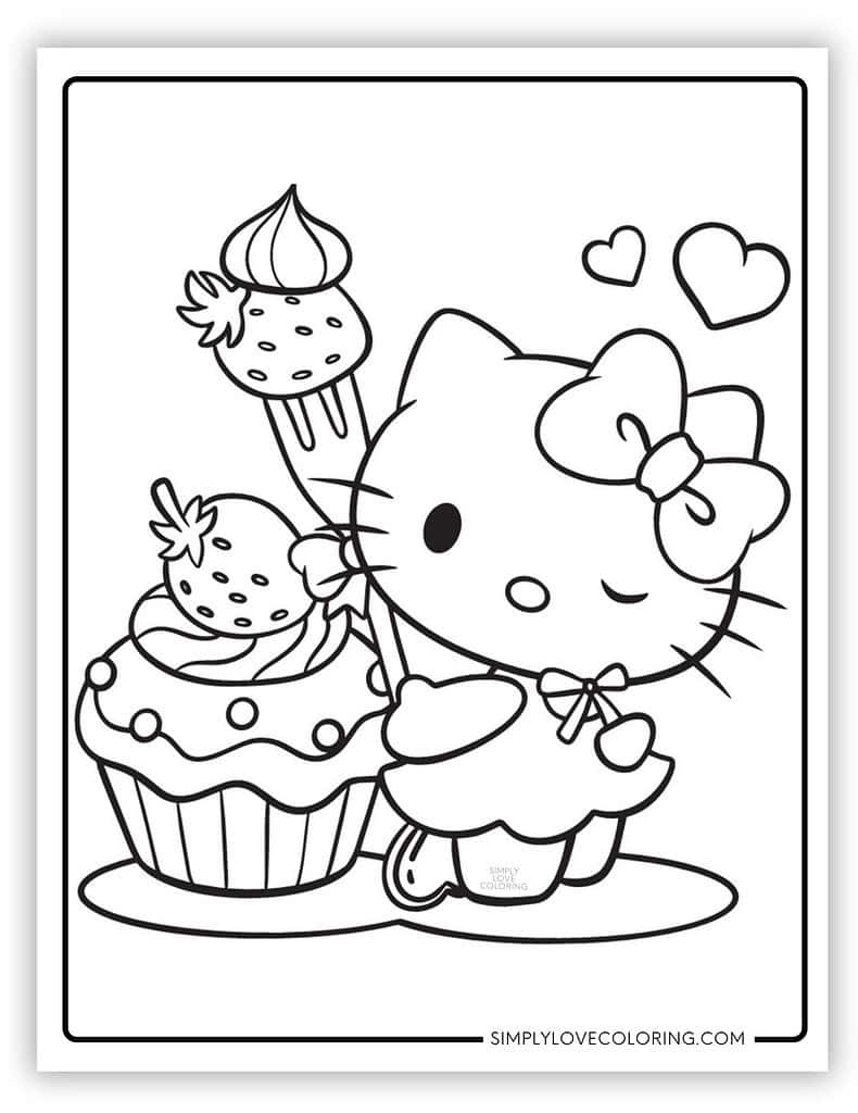 hello kitty color pages printable