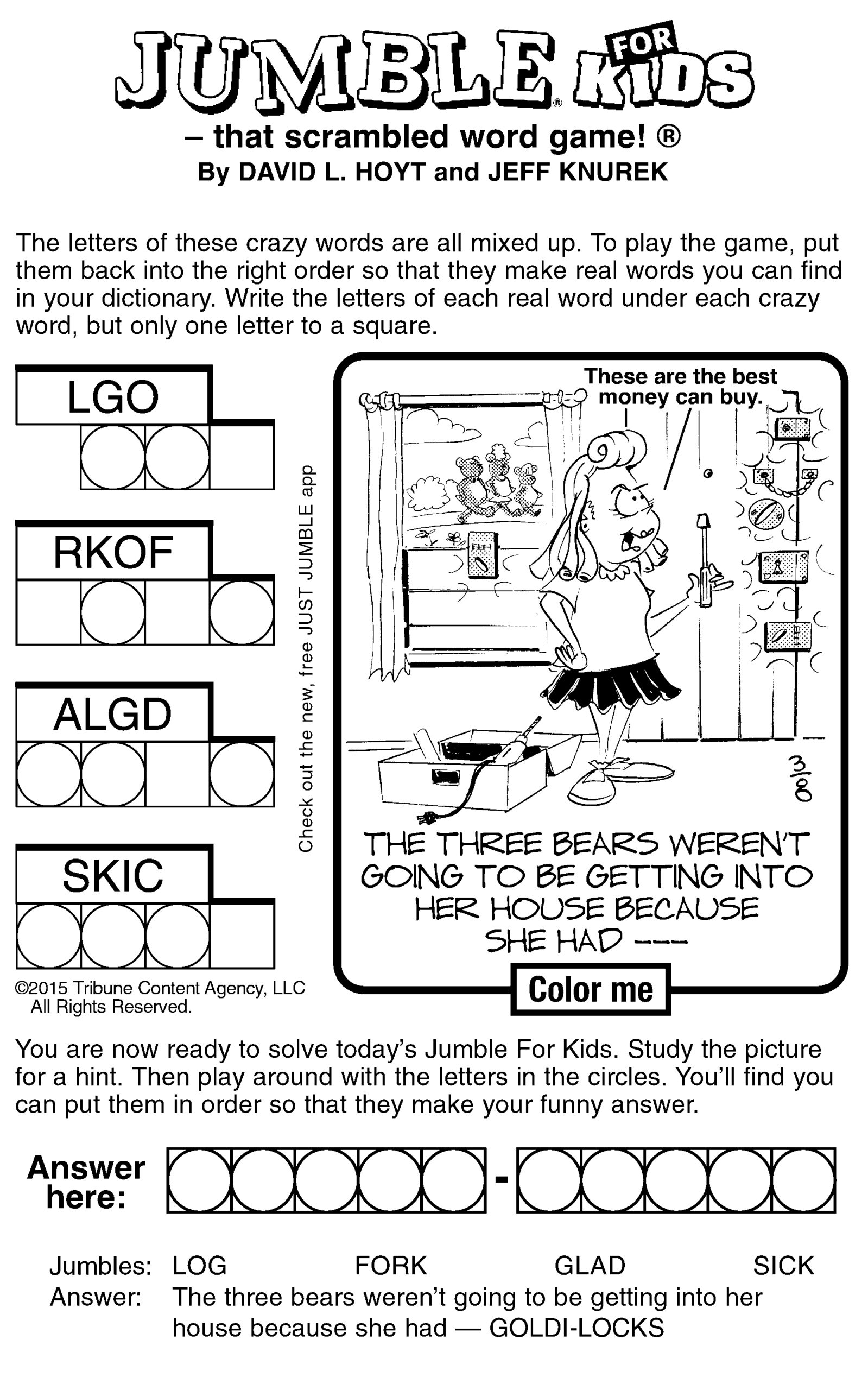 Jumble For Kids Games Puzzles
