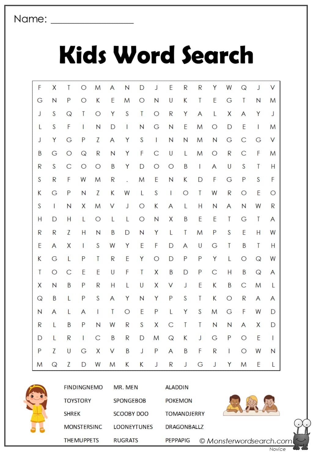 printable childrens word search