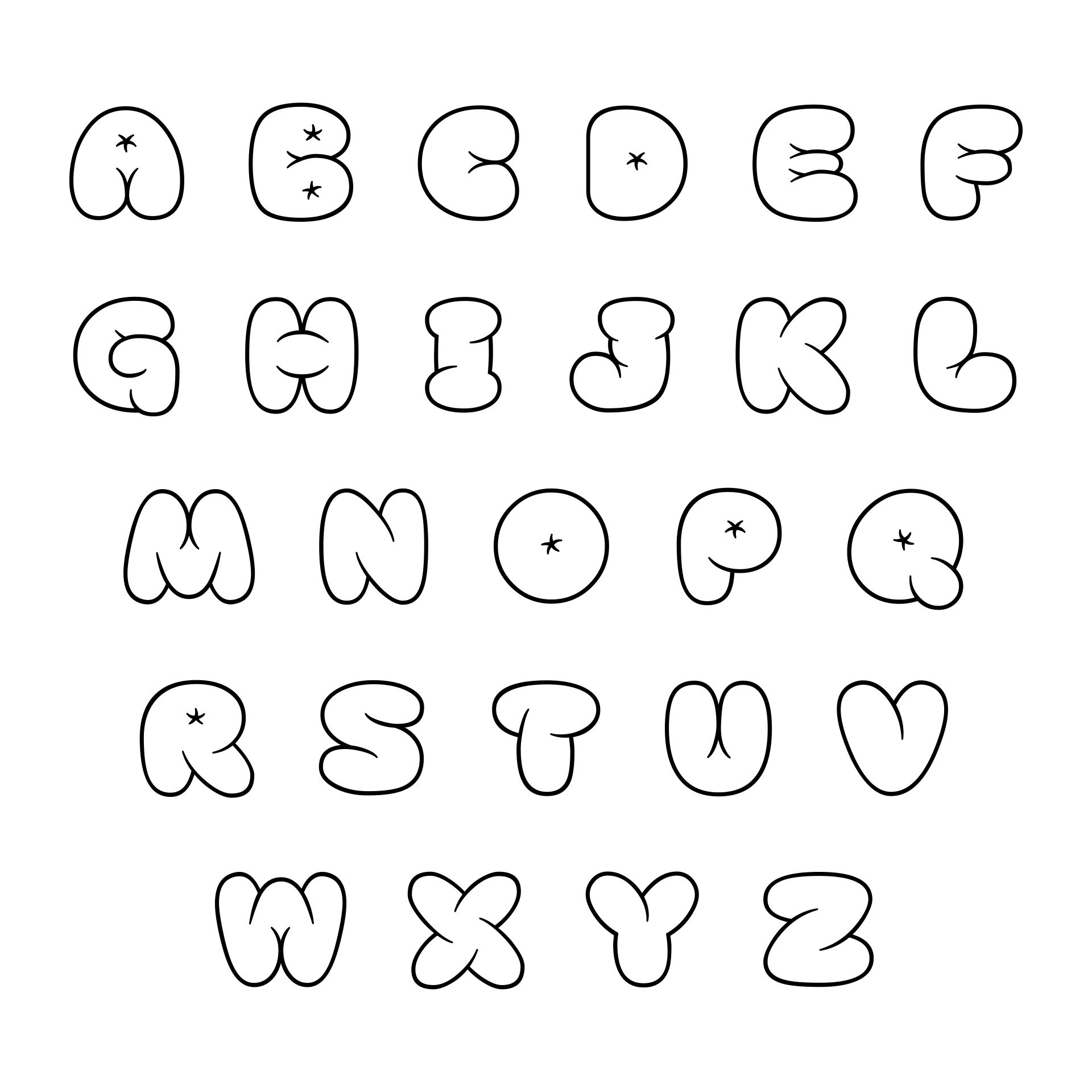 Large Bubble Letters 10 Free PDF Printables Printablee