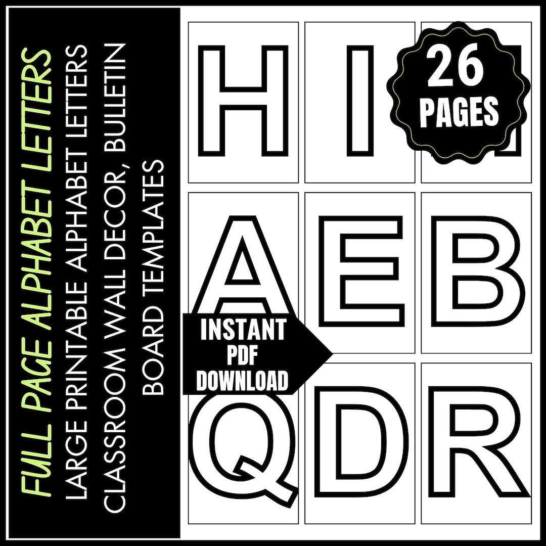 Large Printable Alphabet Letters Numbers Block Letter Templates Classroom Wall Decor Letter Of The Week Teaching Resources PDF Etsy Large Printable Alphabet Letters Numbers Block Letter Templates Classroom Wall Decor Letter Of The Week Teaching Resources PDF Etsy