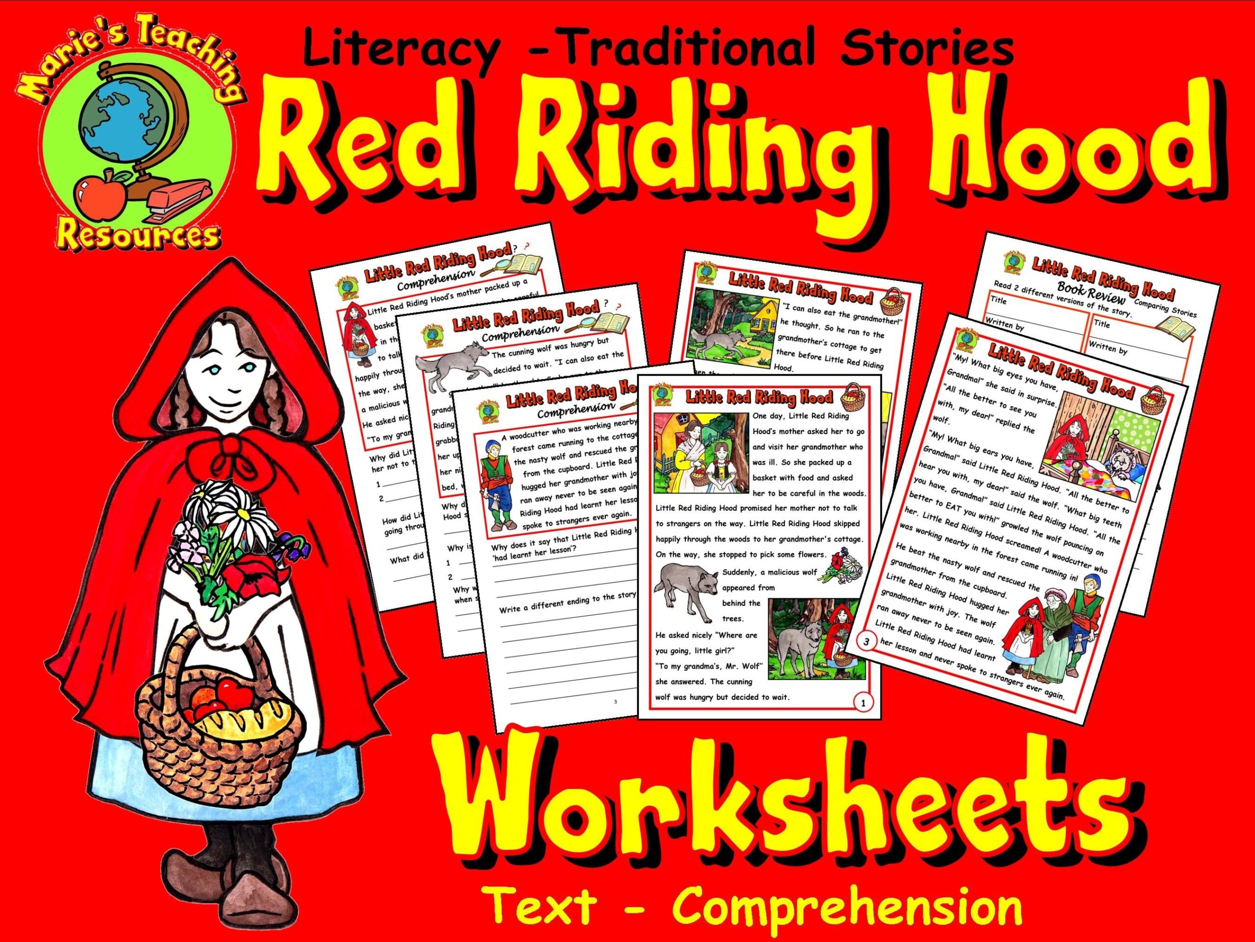 Little Red Riding Hood Story Reading Comprehension Literacy Fiction Traditional Stories Teaching Resources Printable Instant Download Etsy