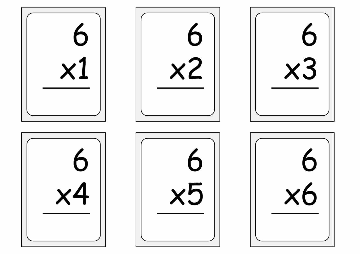 multiplication flash cards printable