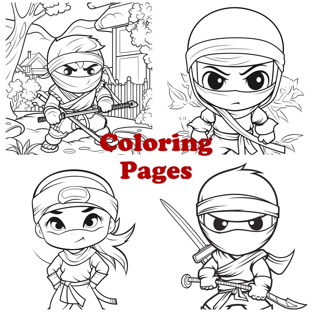 Ninja Coloring Pages Kids Activity PNG Etsy Ninja Coloring Pages Kids Activity PNG Etsy