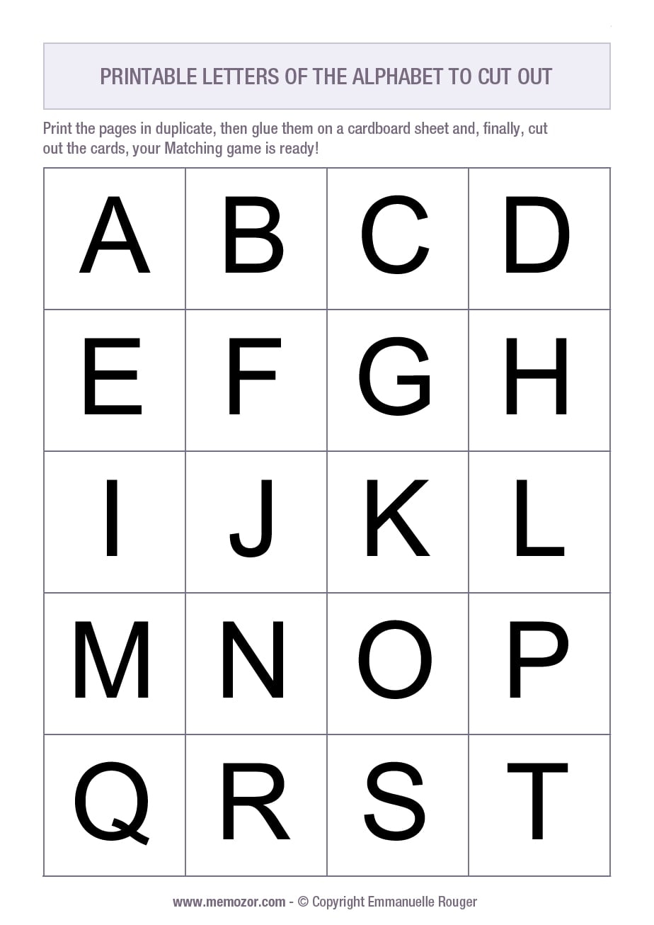Printable Alphabet Letters 26 Letters A Z Memozor
