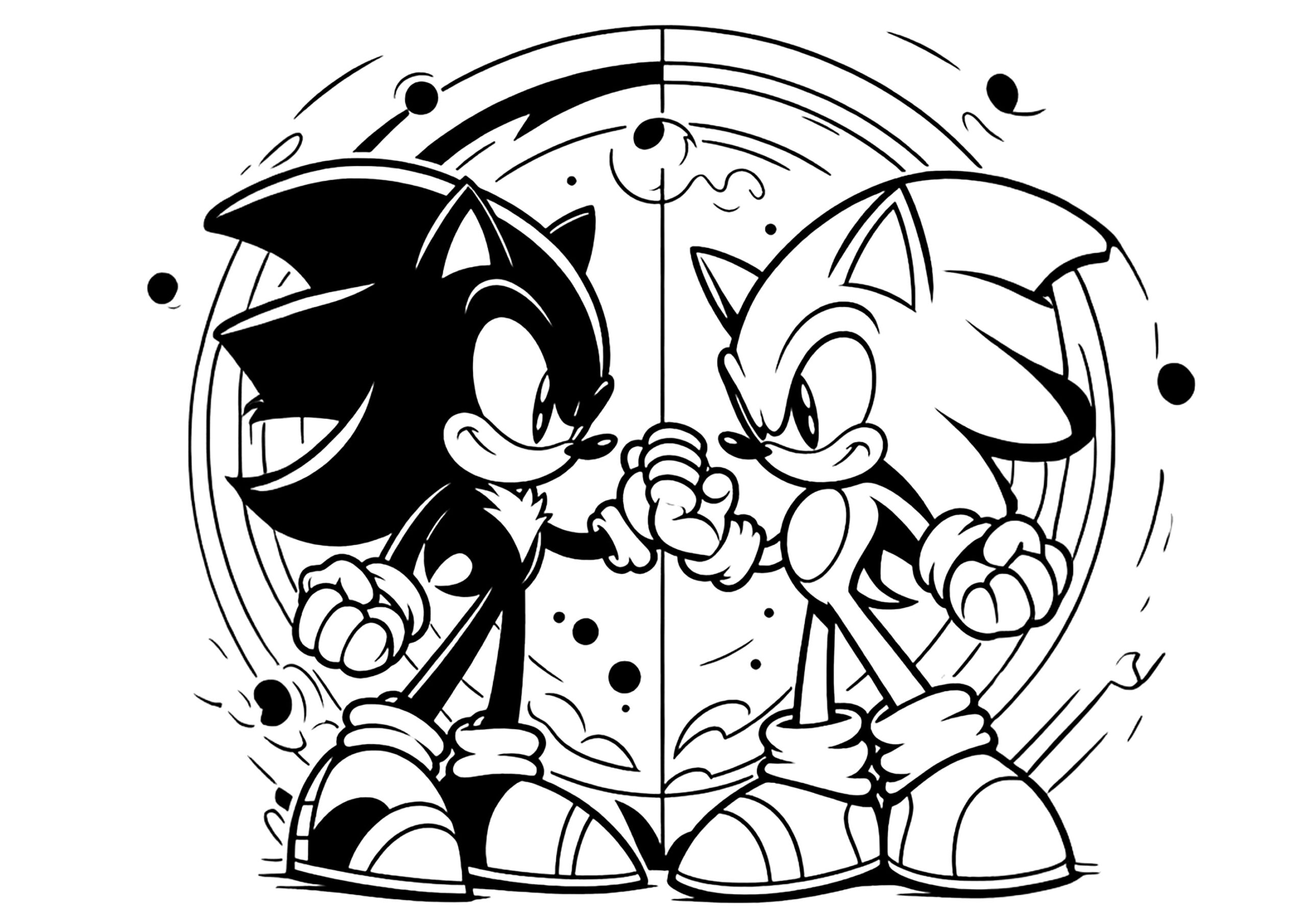 Sonic Ready To Face His Evil Alter Ego Sonic Coloring Pages