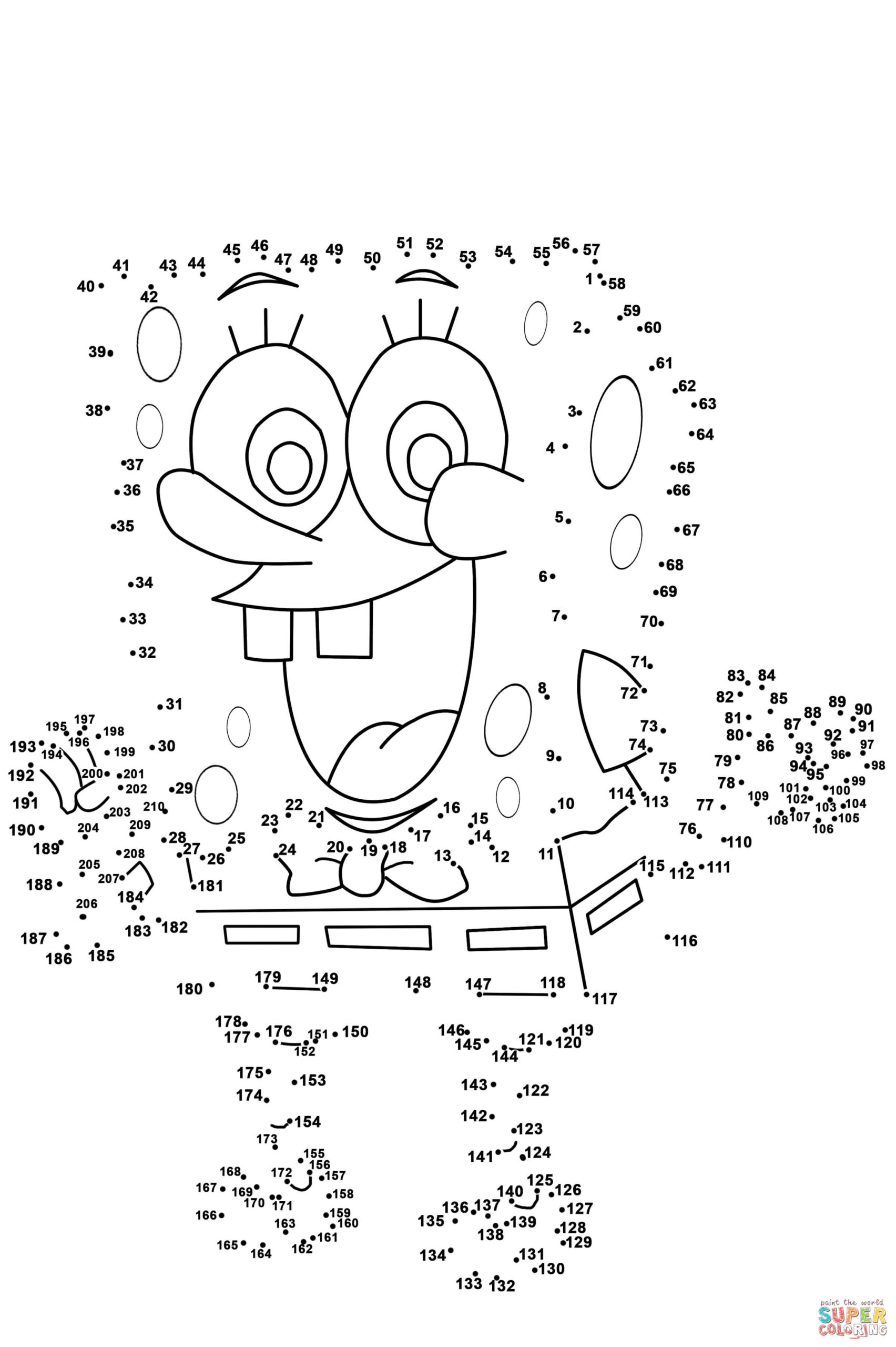 Spongebob Dot To Dot Coloring Page Free Printable