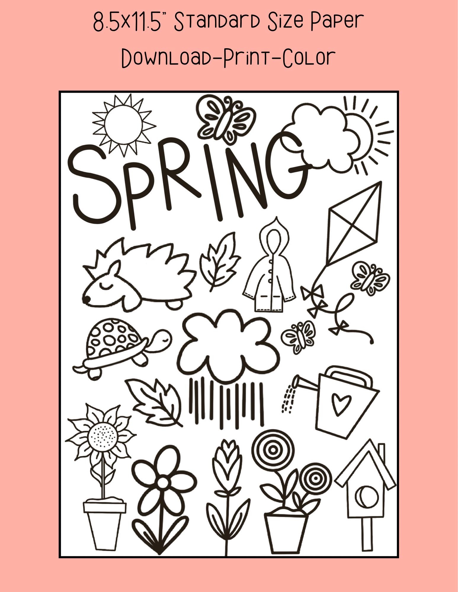 spring coloring pages printable spring coloring pages printable