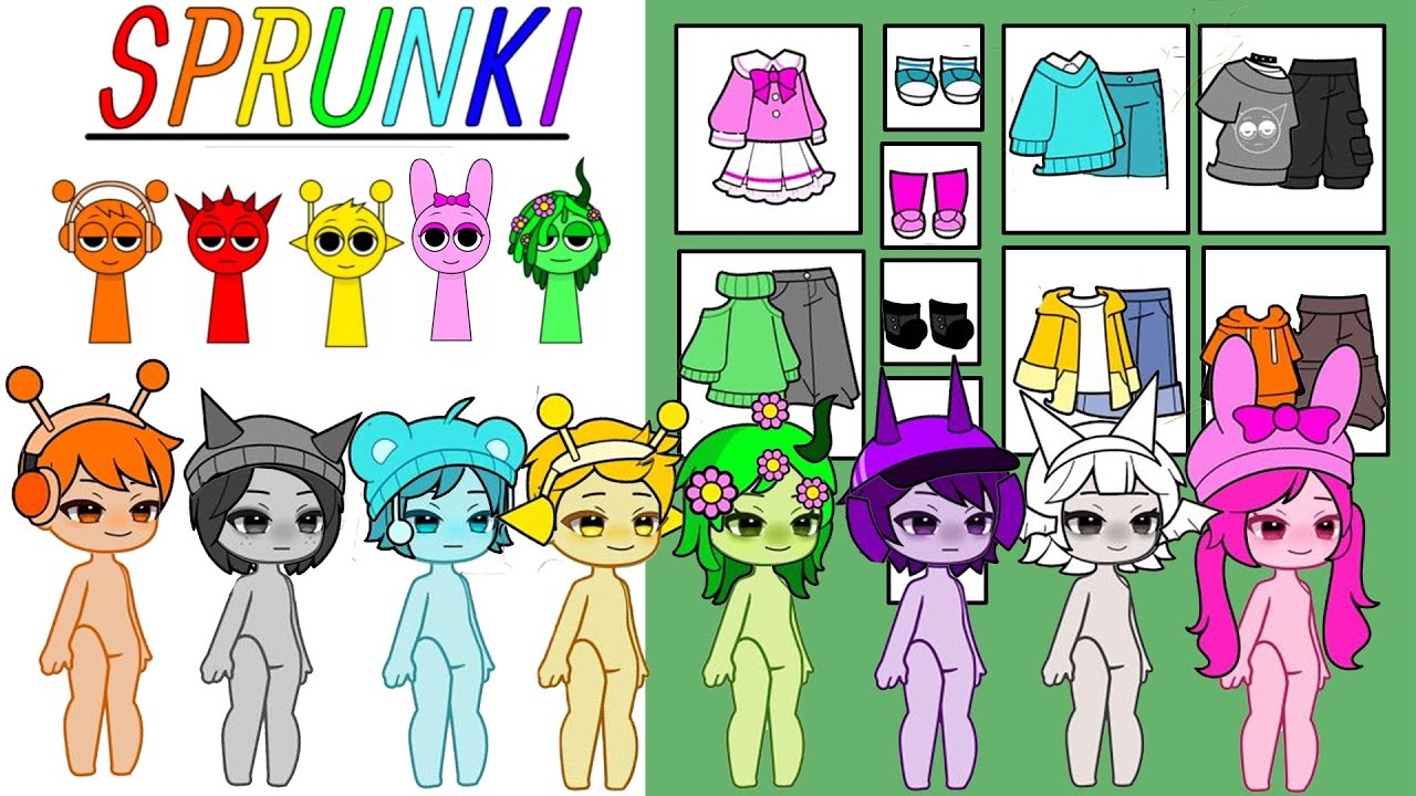 pinki sprunki paper doll free printable