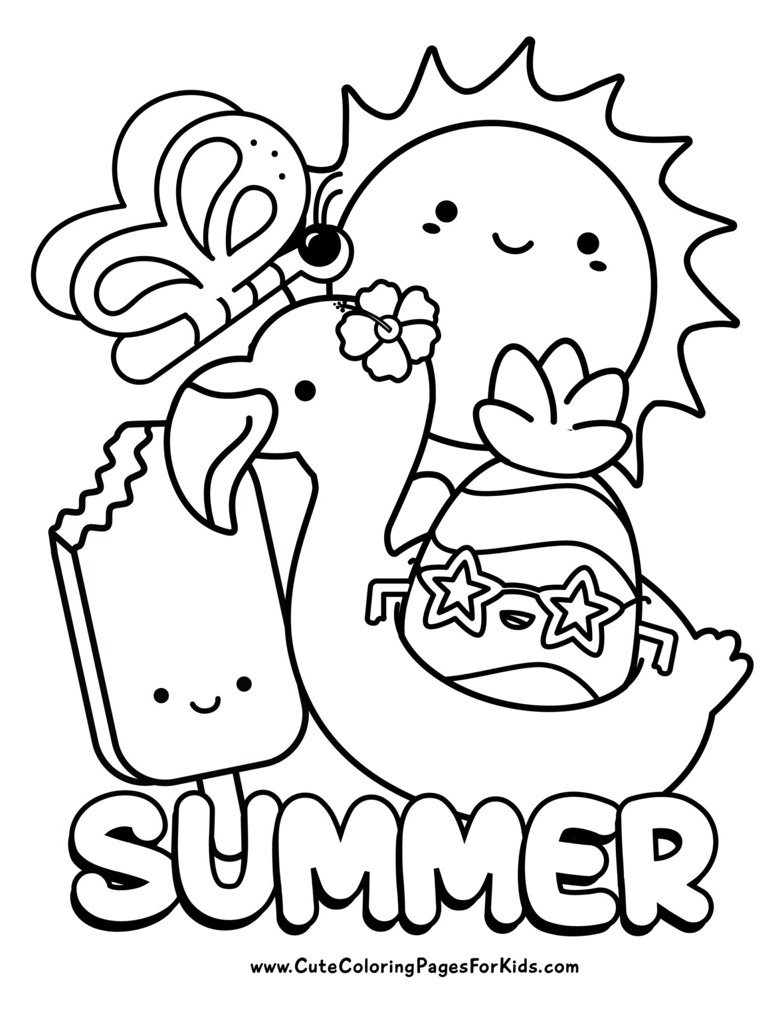 free printable summer coloring pages for kids - Jenny Printable