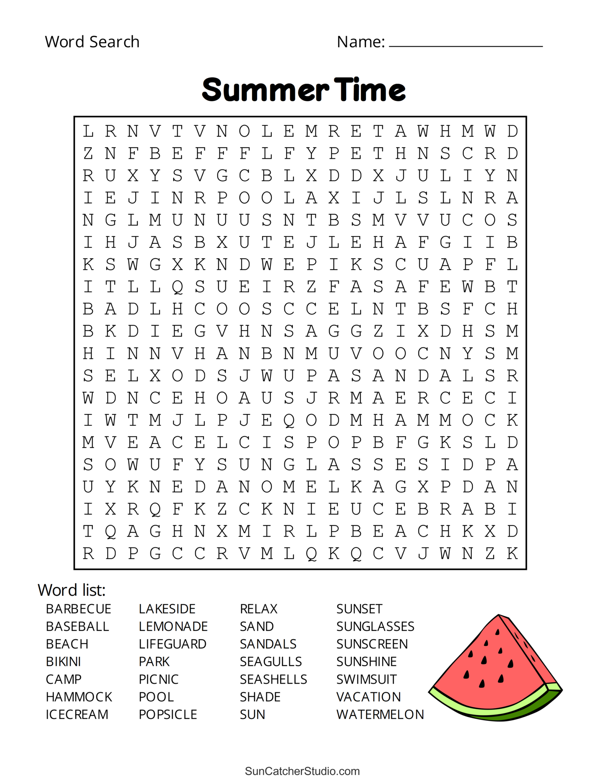 Summer Word Search Free Printable Puzzles Free Printables Lettering SVG Files Tools Apps