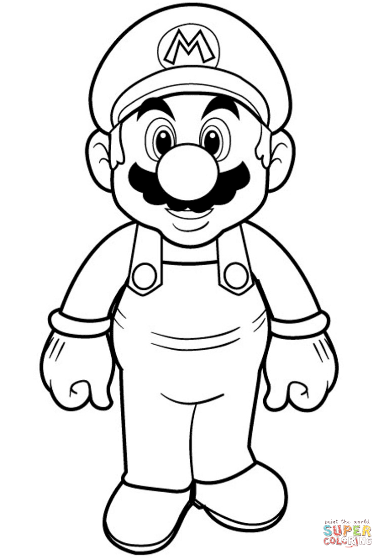 super mario printable colouring pages