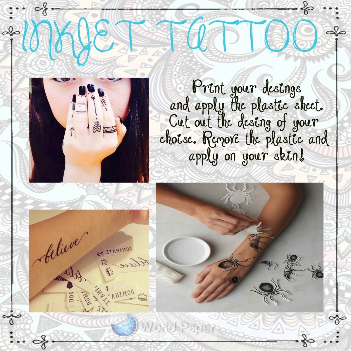printable temporary tattoo paper