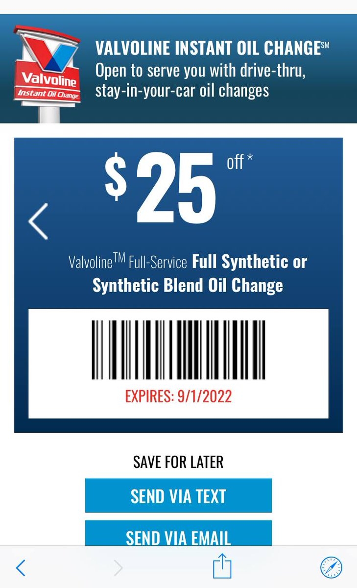 Valvoline Oil Change Coupon 25 Off August 2022 vioccoupons Posts X
