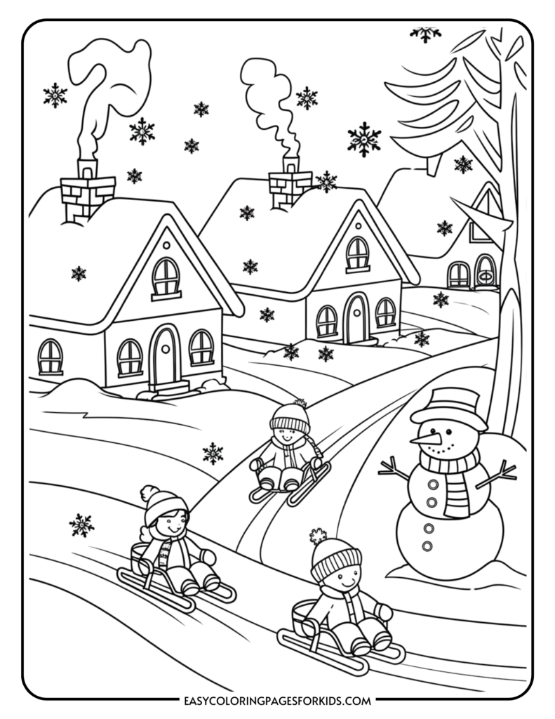 winter coloring pages free printable